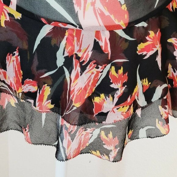 Diane von Furstenberg Benedetta Tulip Silk Chiffon Blouse Size 2 - Picture 6 of 8